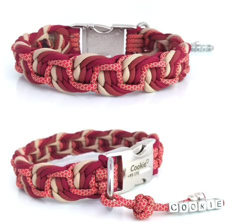 Paracord Halsband - Dance, Hundehalsband, wahlweise mit Gravur und weiteren Extras