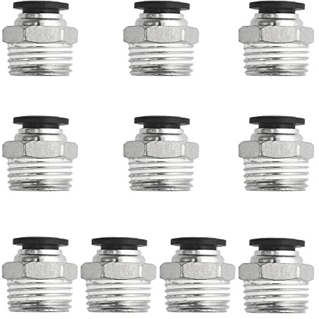XINMEIWEN 10Pack 1/2 NPT Male Thread 10mm Pneumatic Push-to-Connect-Fittings Air Fittings PC10-N4