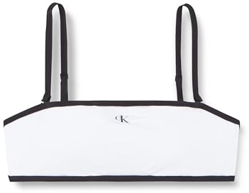 Calvin Klein Donna Top Bikini a Fascia Bandeau Retro, Bianco (Pvh Classic White), XL
