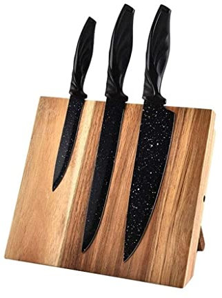 Knife Block Without Knives Magnetic Kitchen Natural Wood Knife Block Knife Holder Knife Organizer Block Cutlery Storage Rack Knife Rack Kitchen Organizer