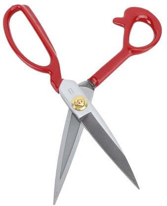 Nähscheren-Set aus Edelstahl mit Ergonomischem Gummigriff, Rillentechnologie, Schneiderschere und Fadenschere für Verschiedene Bastelarbeiten (Roter Griff 8 Zoll)