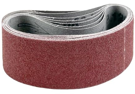 Bande abrasive 40 mm x 305 mm pour ponçeuse - Bois et métaux - Lot de 6 bandes, grains assortis (2x P60, P80, P120)