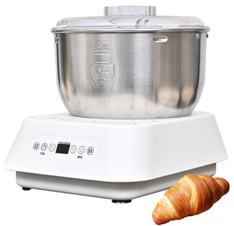 QUTBAG Electric Vertical Dough Mixer, 5L Fully Automatic Dough Kneading Machine with Measuring Cup & Spoon, Household Small Split Design Kneading Machine for Kitchen Baking Cooking 5L_White