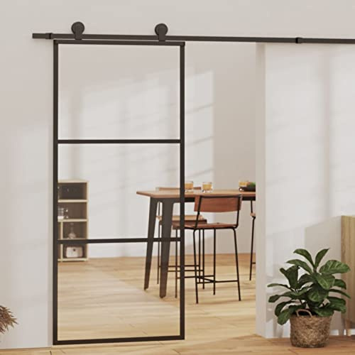 ARKEM Porte coulissante et quincaillerie Verre et Aluminium 90x205 cm,Abris De Jardin,Abri De Stockage pour Jardin,Abri D'Outils De Jardin685