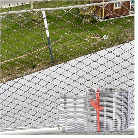 VXHCS 304 Edelstahl-Seilnetz, Flexibles Seil-Geländer-Netz, 5cm/1,5mm Gartenbegrenzung Fallschutzzaun, Zaun Gegen Diebstahl (1.2x20m)