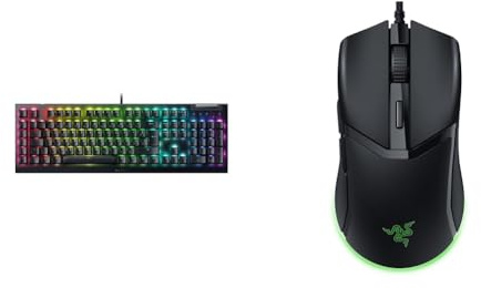 Razer BlackWidow V4 X - Clavier Gaming mécanique Chroma RGB AZERTY-Layout | Noir & Cobra - Souris Gaming Filaire avec Chroma RGB Noir