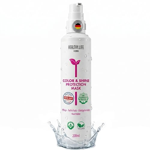 HLV - Color & Shine Protecting Mask | VEGANE Farbschutz Maske mit Keratin & Magnolie | Für Coloriertes Haar | Macht Geschmeidig & Glänzend | Verlängert die Farbhaltbarkeit & Hochkonzentriert, 200ml