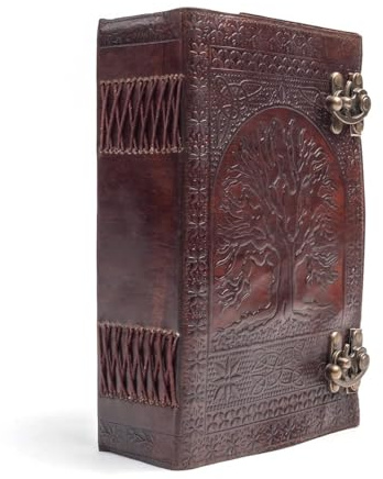 Großes Tagebuch mit 600 Seiten, Skizzenbuch, Leder-Tagebuch, Lederbindung, Tagebuch, Grimoire-Tagebuch, handgefertigt, Vintage-Tagebuch, Charmed Book of Shadows, Charmed Leather Notebook Journal