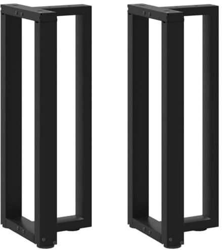 vidaXL Konsolentischbeine T-Form 2 STK. Schwarz 38x25x(72-73) cm Stahl