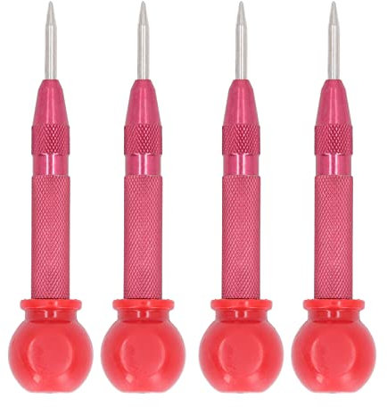 Mavaol Körner-Set, Schnellarbeitsstahl, rostfrei, verschleißfest, gerändelter Griff, für Automobil-, Holz-, Glas- und Metallarbeiten (Red)