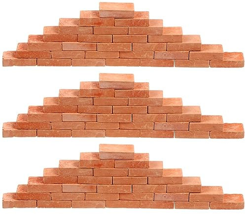ifundom Lot de 150 Mini Briques pour L'artisanat, Modèles Miniatures 1:35, Briques Rouges Simulées, Kit DIY pour Amateurs De Maquettes, Décoration Miniature De Jardin Et Table De Sable