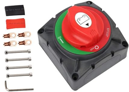 OUNONA Interrupteur de Déconnexion Batterie 600a pour Camping-yacht, Interrupteur Principal en Plastique et Laiton, Fonction Marche-arrêt Fiable