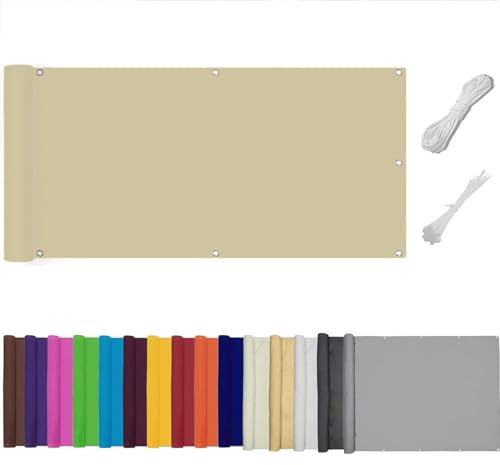 Frangivisto Balcone per Protezione,Schermo Privacy,Impermeabile Copri Ringhiera Balcone Privacy UV, Impermeabile,Resistente al Vento,per Balcone Giardino terrazza (Marrone,1.5x3m)
