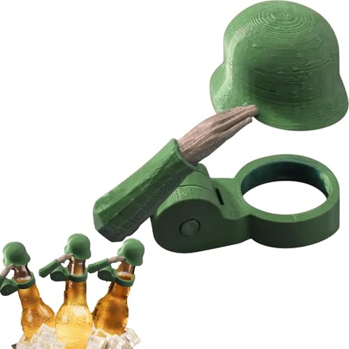 Bierflaschenhelm mit Soldatengruß, Bierflaschen Helm Flaschenverschluss,Wiederverwendbar & Staubdicht Bierflaschenverschluss,Flaschenverschluss Bierflaschen für Party Bar Veteranen Enthusiasten (B)