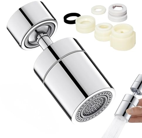 Aireador Grifo Cocina Apto 360° Giratorio Atomizador Grifo Adaptador Grifo Cocina Con 2 Modos de Pulverización, Compatible con Roscas Macho M22 y M24, Ahorro de Agua