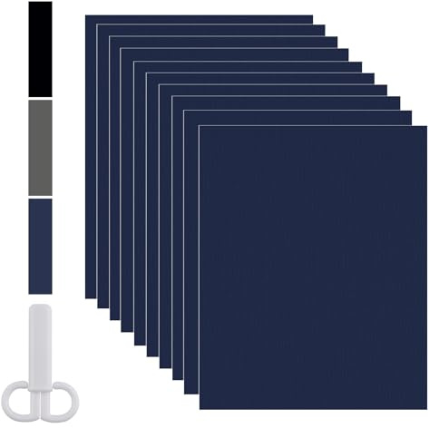 10er Nylon Selbstklebende Flicken Reparaturset 15x20cm | Reparaturflicken, wasserdicht, selbstklebend, für Zelt, Markise, Außenbereich, mit Schere, Blau