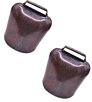 iplusmile Campane da Pastore in Ferro Spesse 2 Pezzi Bronzo Rosso Campanello Anti-smarrimento per Pecore e Mucche Decorazione Agricola Portatile e Sonoro Nitido per Allevamento Animale