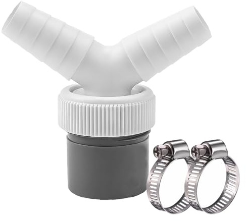 3 PCS Double Hose Connector Set, DN40 Dishwasher Waste Pipe Connectors Washing Machine Waste Pipe Connectors, Y Shape Washing Machine Hose Connector Suitable for Drainage Channel Dishwashers