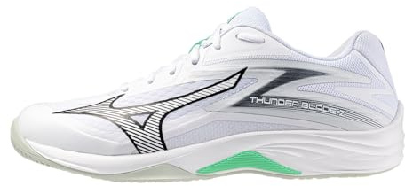 Mizuno Homme Thunder Blade Z Chaussure de Volleyball, White Black Frozen Emerald, 45 EU