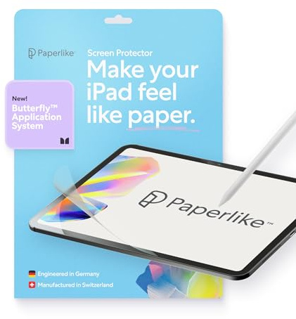 Paperlike® 3 Folie für iPad Pro 11 (M5,M4) | Das originale Papiergefühl, entwickelt für stress- und blasenfreie Installation (Butterfly), schützt die Pencil-Spitze