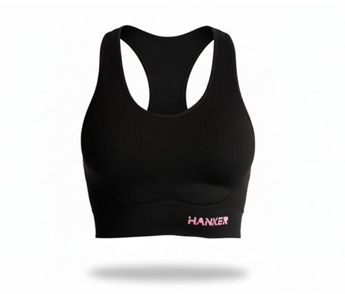 HANKER Top Deportivo Mujer de Alto Soporte con Espalda Cruzada – Sujetador Deportivo cómodo, Transpirable y sin Costuras