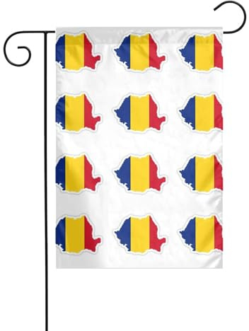 Drapeau de la Roumanie - Panneau de cour de Noël - 30,5 x 45,7 cm - Double face - Extérieur - Arbre de Noël - Drapeau décoratif