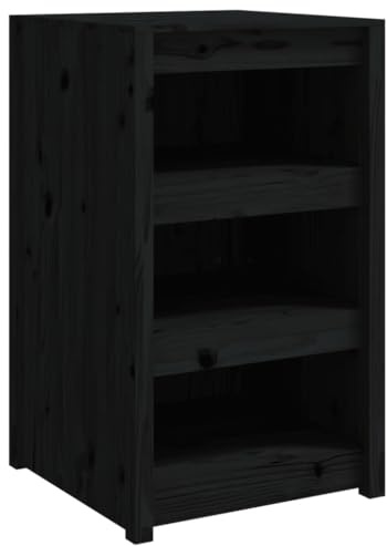 FWIKDUN Solid Pine Wood Kitchen Cabinet Modular Outdoor Kitchen Cupboard with Doors Wooden Outdoor Cabinet Storage Garden Unit in Black
