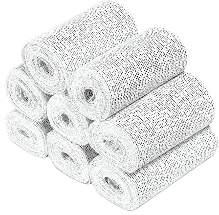 Navaris 8x bande de plâtre - Bandes plâtrées en tissu - Matériel moulage décoration sculpture - Art créatif - Aussi pour le corps - 10 x 300 cm