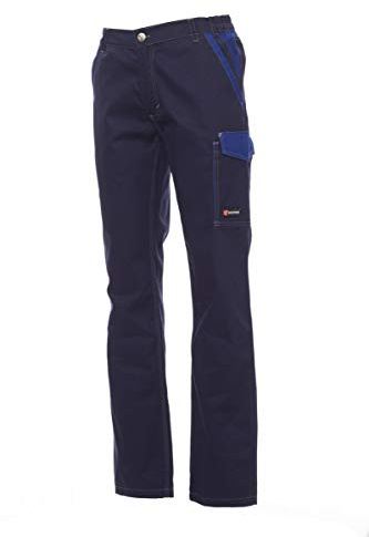 PAYPER Canyon Pantalone Unisex da Uomo Donna multistagione Lavoro con Tasche Laterali Chiusura Zip 100% Cotone Alta visibilità Taglie Forti Blu Navy Royal Smoke Nero (XS, Blu Navy/Blu Royal)