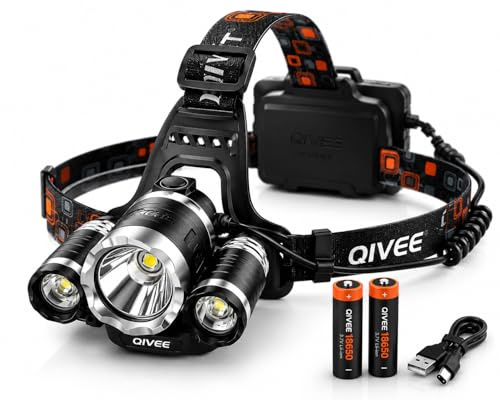 Profi LED Cree Stirnlampe Kopflampe Taschenlampe 8000Lm inkl. 2x Power Akku