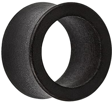 Treuheld® | 12mm Ohr Flesh Tunnel | Holz | Schwarz | Organic | Double Flared Ohrtunnel | hautfreundlich atmungsaktiv & antiallergen | Damen + Herren