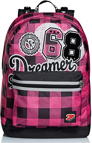 Seven Zaino Scuola Reversibile, Fucsia, The Double College Girl, 2 Zaini in 1, Zaino Monoscomparto, Scuola, Bambine e Ragazze