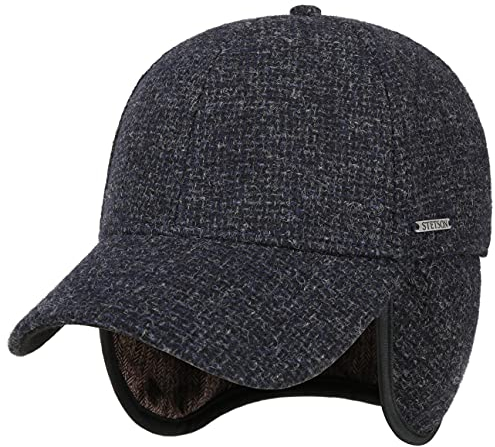 Stetson Vilson Wool Cap Gefüttert mit Baumwolle Herren Herbst Winter dunkelblau XL (60-61 cm)