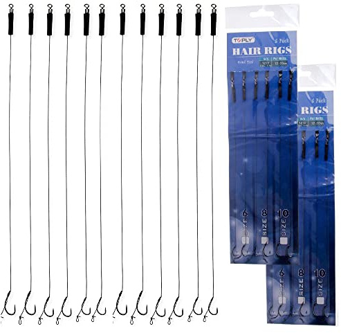 Curve Shank Carp Hair Rigs, Barbless Fishing Hooks, 12 PCS