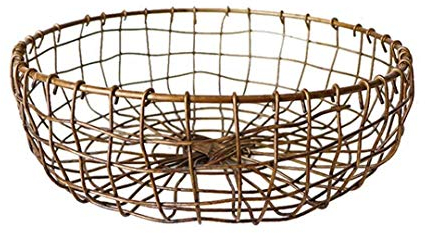 Fruit Basket Fruit Bowl for Kitchen Fruit Bowl Japanese Retro Wrought Iron Bronze Desktop Snacks Fruit Storage Baskets Home Grocery Sundries Storage Basket (Size : A)