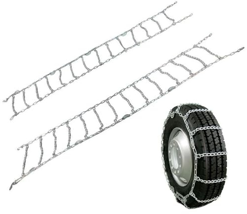 Mytee Products (Set of 2) 22.5 Twist Link Snow Tire Chain for Semi Trucks - Emergency Tire Traction Grip Chains - Snow Blower Single Wheel Chains for Commercial Trucks, SUVs, Pickups, Auto Trac