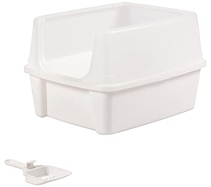 Iris Ohyama, Katzentoilette, Geschlossene Katzentoilette, Schaufel, B48.5 x T38 x H30 cm, CLH-12, Weiß