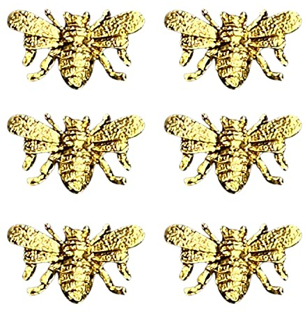 Gold Magnets Bee Decor Set of 6, Kitchen Magnets for Refrigerator, Honey Bee Decor Bee Magnets Kitchen Gold Fridge Magnets Cute Bee Gifts, Strong Magnets for Refrigerator, Whiteboard