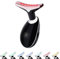 Massaggiatore elettrico nero, dispositivo di rimozione delle rughe per il collo, contro le rughe, anti-invecchiamento, massaggiatore viso (7 modalità LED colorati)