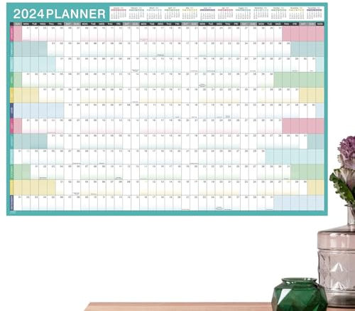 Duqulle Wandkalender 2024 – 60 X 90 cm, Ganzjahreskalender, Januar 2024 – Dezember 2024, Großer Wandkalender 2024, Jahresplaner Für Zuhause, Büro Oder Schule