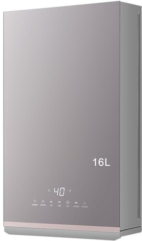 Calentador a Gas, Calentador de Agua Instantáneo e Ininterrumpido a Temperatura Constante, Pantalla Digital de Temperatura, Adecuado para Duchas Residenciales para Toda la Casa, Instalación en Exterio