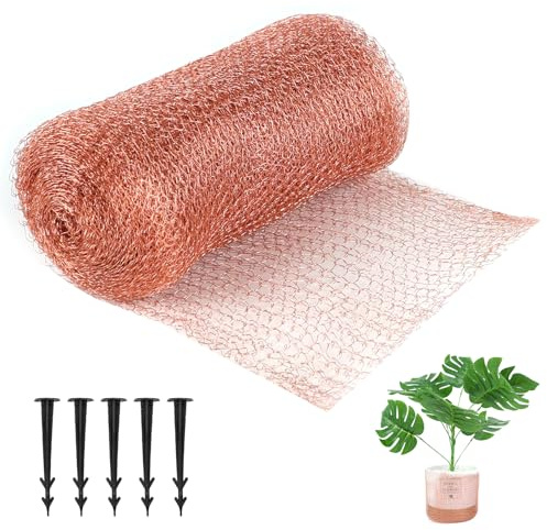12.7cm x 6m Reines Kupfernetz, Reines Kupfergeflecht, Kupferband Gegen Schnecken Mäuse, Schneckenzaun Kupfer, Kupfergewebe zum Destillieren, Pflanzenschutz für Haus und Garten