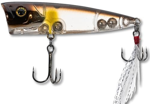 Topwater Köder LMAB Splash Vibe 70F, 7 cm Popper Angeln, bleifrei, Popper Angelköder, Oberflächen Wobbler, Oberflächenköder Hecht, Plopper Angeln, Barsch, Rapfen Köder