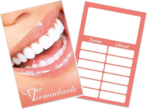 250 Terminkarten für Zahnarzt Praxis Labor Dental, UV-Lack, inkl. Kartenspender