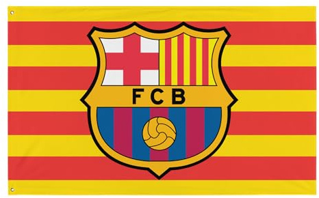 Gemelolandia | Bandera Catalana con Equipo de Fútbol 150x90cm | De Fútbol, de Deportes, para los amantes del Deporte, decoración de espacios