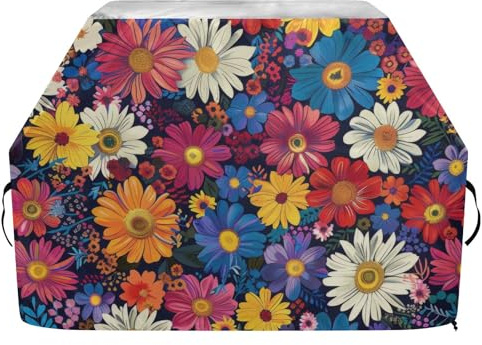 GOODOLD Bunte blühende Blumen, Grillabdeckung für Outdoor-Grill, 165 cm, robuste Gasgrillabdeckung, wasserdichte Grillabdeckung für Weber, Char-Broil, Nexgrill und mehr