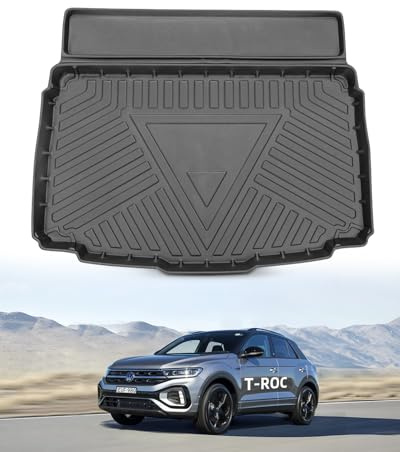 LANGBEAN TPE Untere Kofferraummatte Original für VW T-ROC 2018-2025 | Hinten Kofferraum Schutzmatte mit Hohem Rand, Rutschfestes und Wasserdichtes, Geeignet für die untere schicht des kofferraum