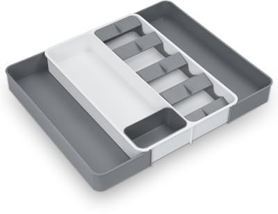 OTraki Cutlery Drawer Organiser Cutlery Tray, Compartment Cutlery Holder Tray for Kitchen Expandable 47cm Utensil Flatware Silverware Holder for Spoons Forks Knives