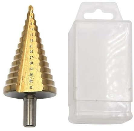 Stufenbohrer, 4–42 mm, dreieckiger Griff, gerade Nut, titanbeschichteter Stufenbohrer, elektrischer Handbohrer, Bohr- und Expander-Pagodenbohrwerkzeug