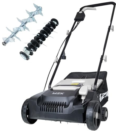 MZK 13-inch 12-Amp 2-in-1 Electric Dethatcher and Scarifier Green